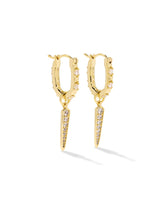 Kendra Scott Fate Gold Charm Huggie Earrings