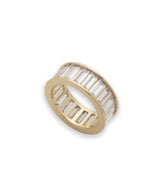 Lauren Ralph Lauren Gold-Tone Cubic Zirconia Crystal Baguette Ring - Size 7