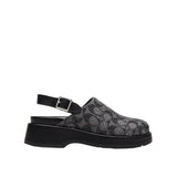 Coach Womens Crystal Signature Jacquard Sculpted C Platform Clogs