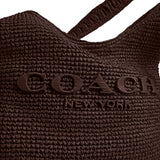COACH Straw Woven Brooklyn 34 Shoulder Handbag