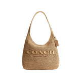 COACH Straw Woven Brooklyn 34 Shoulder Handbag