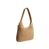 COACH Straw Woven Brooklyn 34 Shoulder Handbag