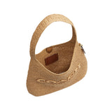 COACH Straw Woven Brooklyn 34 Shoulder Handbag