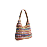COACH Straw Woven Brooklyn 34 Shoulder Handbag