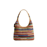 COACH Straw Woven Brooklyn 34 Shoulder Handbag