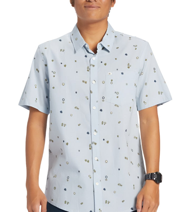 Quiksilver Mens Peaceful Race Short Sleeve Button Down Shirt