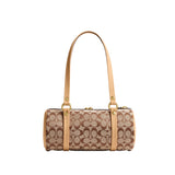 COACH Kisslock Barrel 28 Signature Jacquard Shoulder Handbag