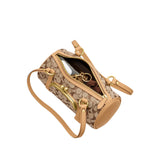 COACH Kisslock Barrel 28 Signature Jacquard Shoulder Handbag