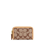 COACH Signature Jacquard Essential Small Zip Around Card Case Wallet