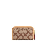 COACH Signature Jacquard Essential Small Zip Around Card Case Wallet