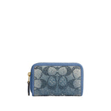 COACH Essential Small Crystal Denim Zip Around Card Case