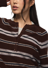 Lucky Brand Womens Cloud Soft Striped Henley Shirt