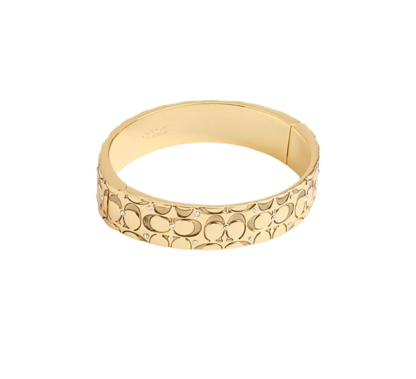 Coach Quilted Signature C Hinged Bangle Bracelet