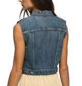 Lucky Brand Womens Cropped Trucker Vest