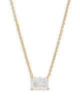 Nadri Modern Love Large Emerald Cut Cubic Zirconia Gold Necklace