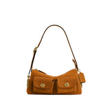 COACH Suede Turnlock Haversack 27 Shoulder Handbag