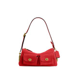 COACH Suede Turnlock Haversack 27 Shoulder Handbag