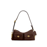 COACH Suede Turnlock Haversack 27 Shoulder Handbag