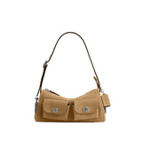 COACH Suede Turnlock Haversack 27 Shoulder Handbag