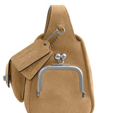 COACH Suede Turnlock Haversack 27 Shoulder Handbag