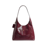 COACH Glazed Leather Brooklyn 34 Shoulder Handbag