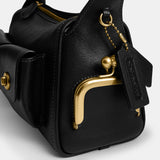 COACH Natural Grain Leather Turnlock Haversack 27 Shoulder Handbag