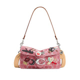 COACH Pink Demin Tabby 26 Shoulder Handbag With Pins