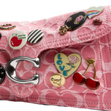 COACH Pink Demin Tabby 26 Shoulder Handbag With Pins
