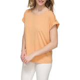 Calvin Klein Womens Matte Jersey Short Sleeve Top