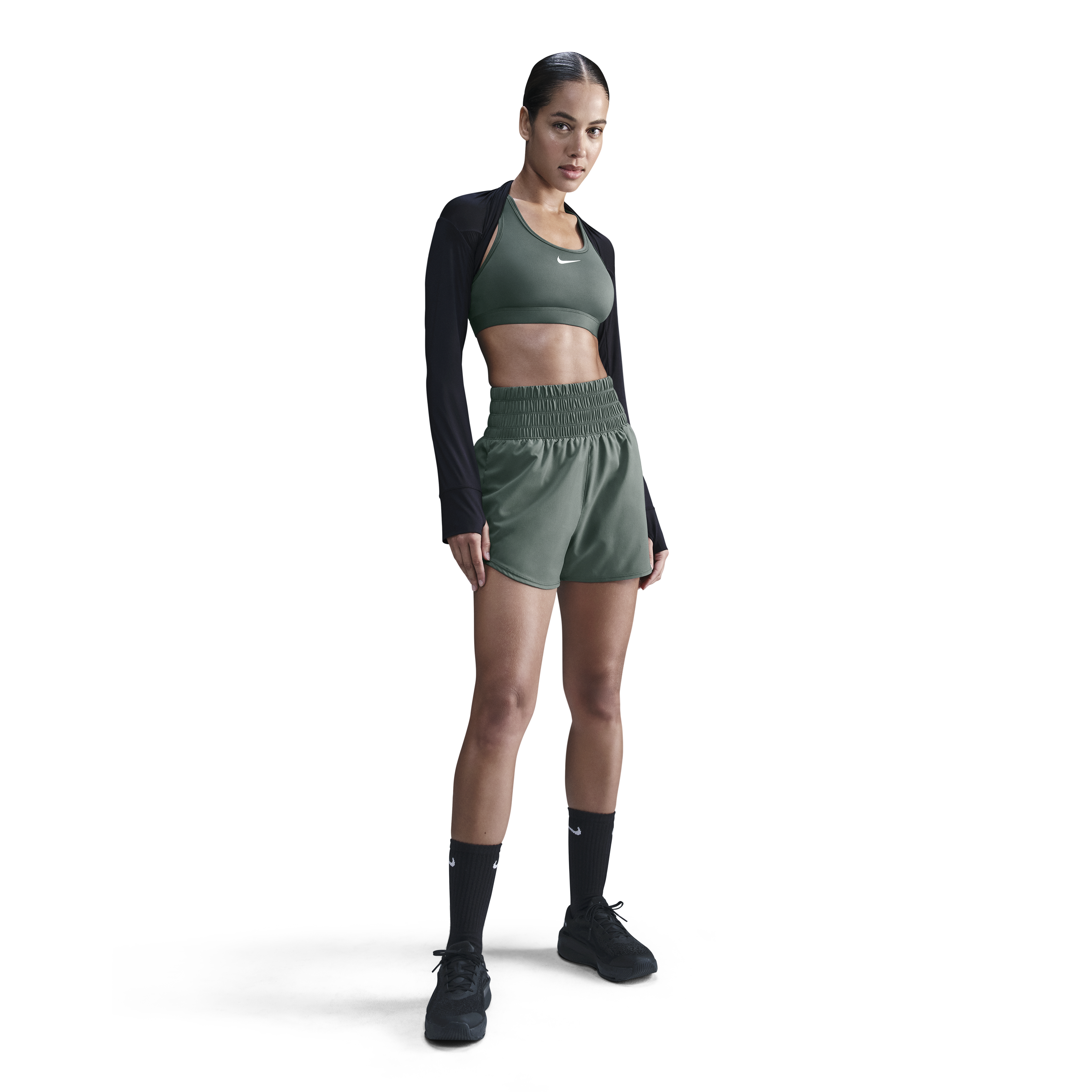 Nike Womens One Dri-FIT Mid-Rise 3" Brief-Lined Shorts