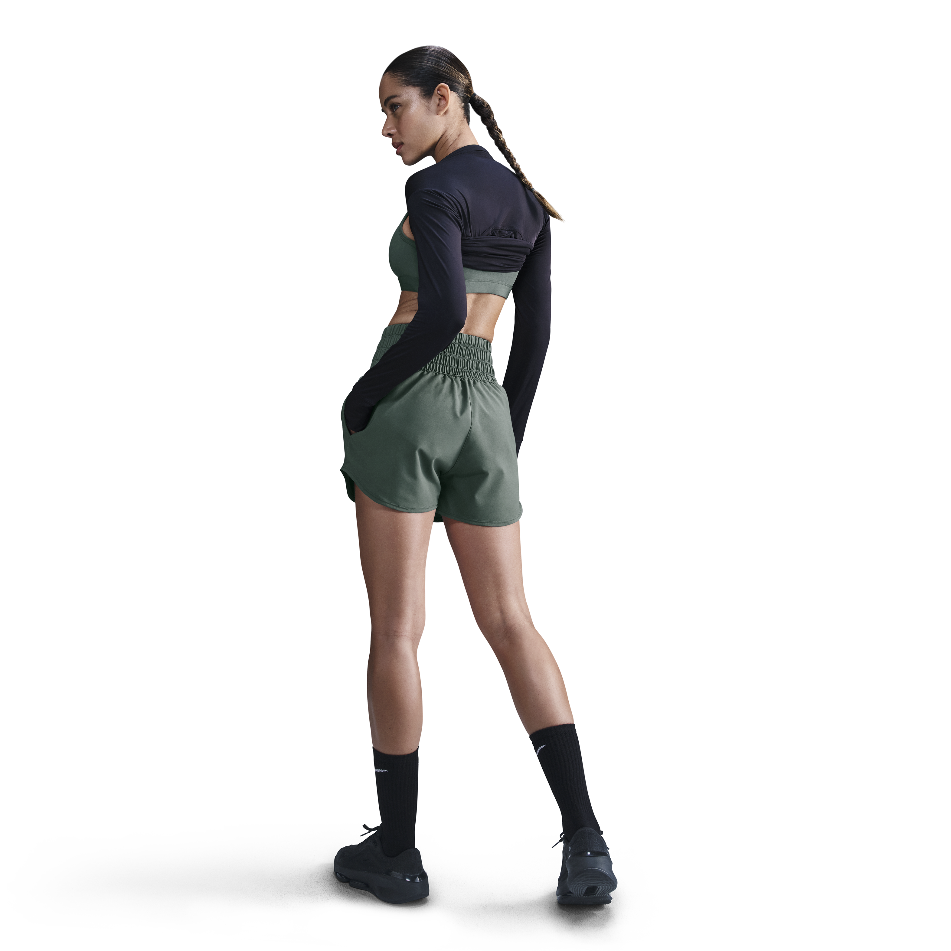 Nike Womens One Dri-FIT Mid-Rise 3" Brief-Lined Shorts