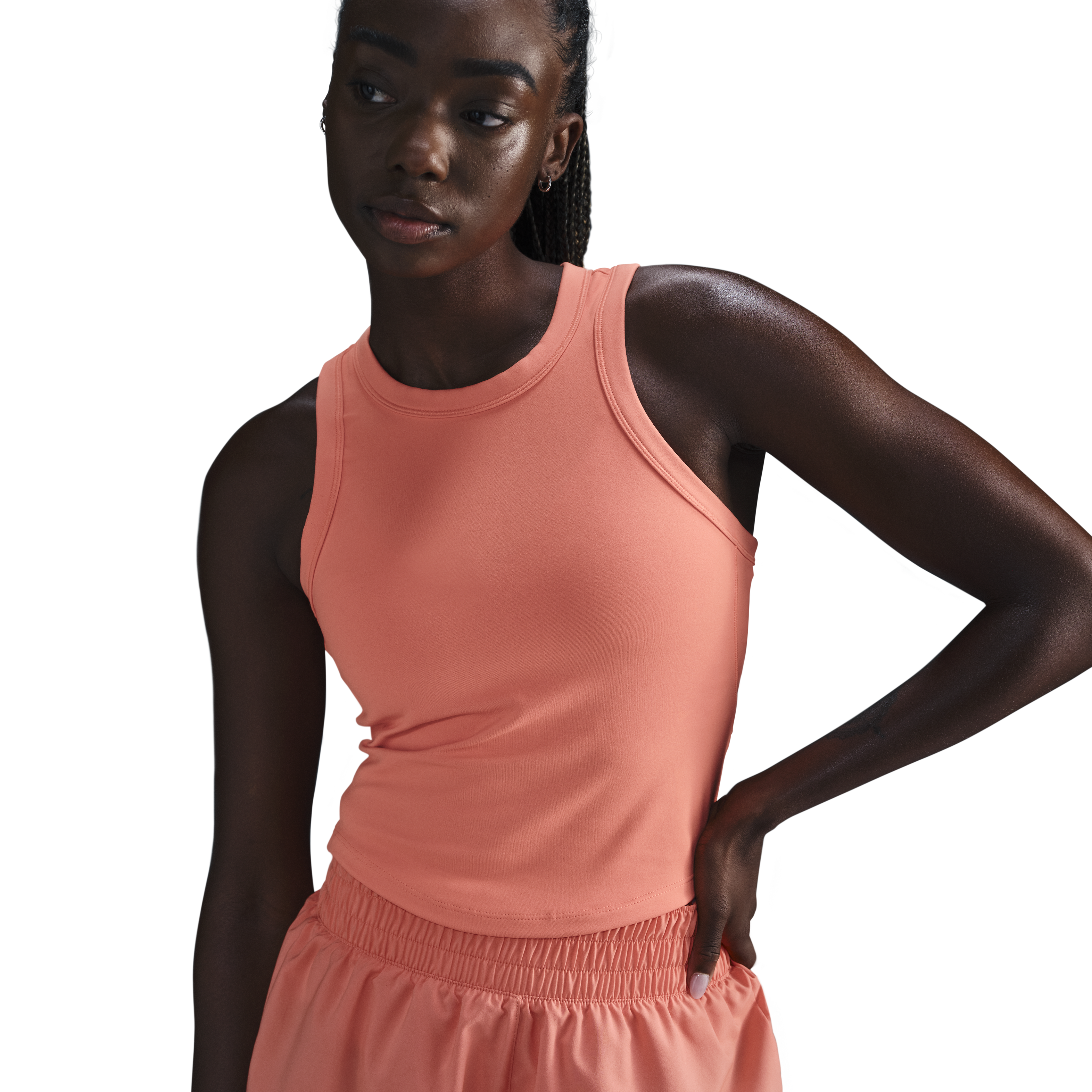 Nike Womens One Fitted Dri-FIT Cropped Tank Top