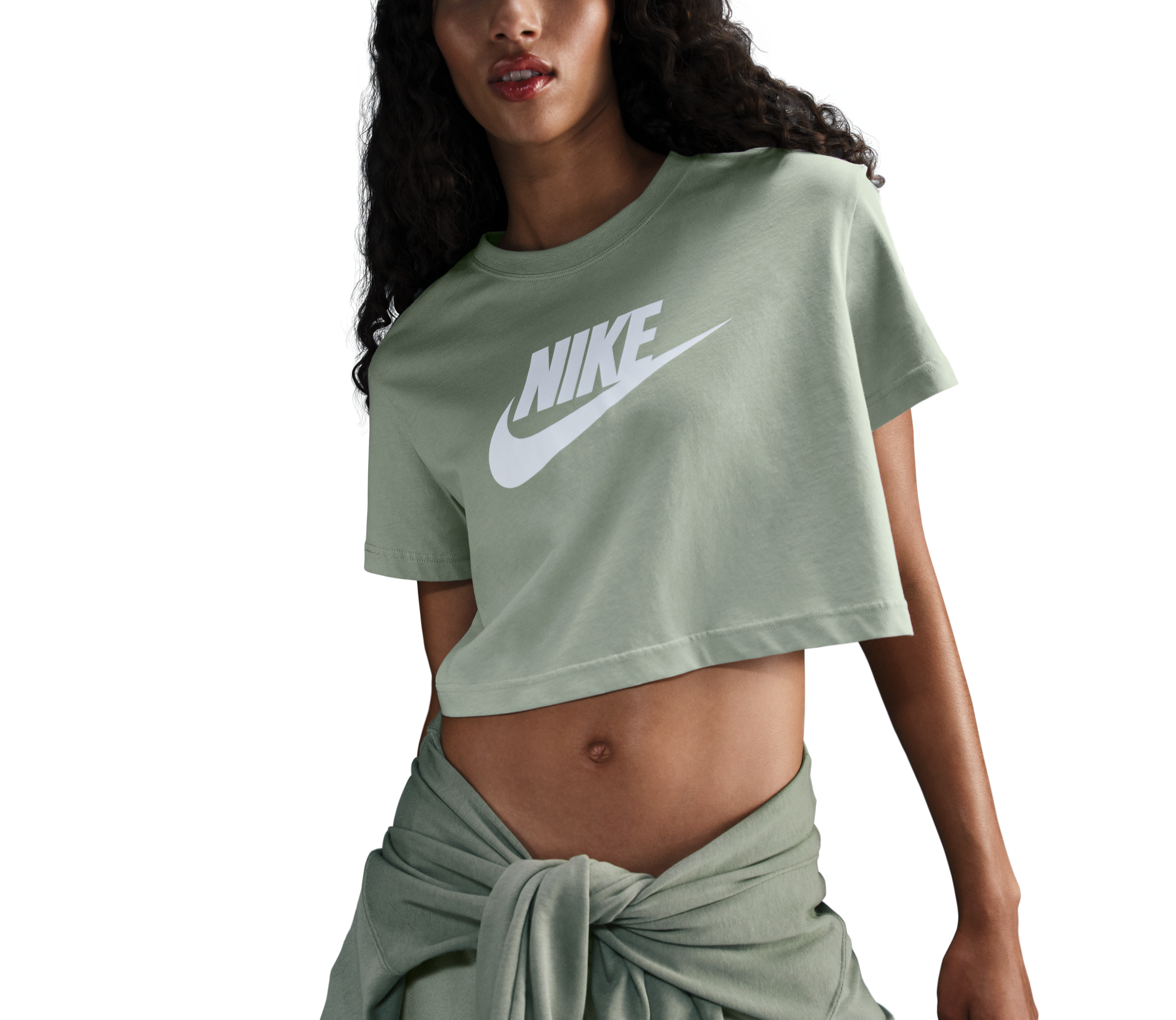Nike Womens Sportswear Essential Cropped Logo Short Sleeve T-Shirt