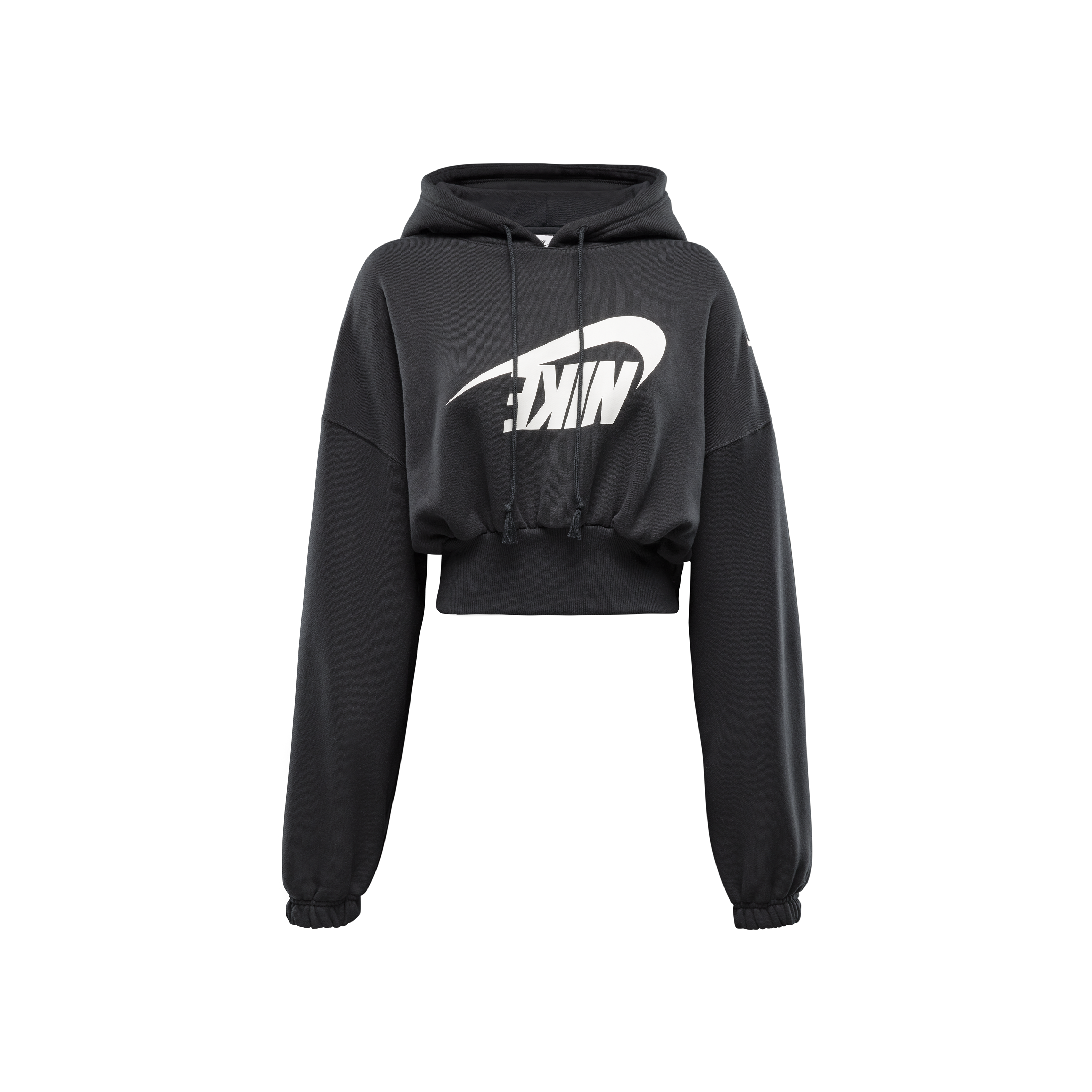Nike Womens Oversized Cropped French Terry Pullover Hoodie