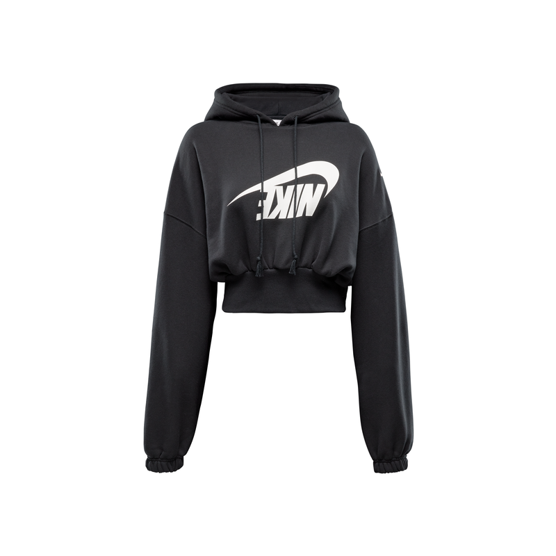 Nike Womens Oversized Cropped French Terry Pullover Hoodie