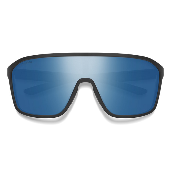 Smith Boomtown Matte Black Frame - ChromaPop Polarized Blue Mirror Lens - Polarized Sunglasses