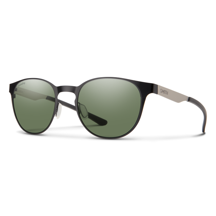 Smith Eastbank Metal Matte Black Silver Frame - ChromaPop Polarized Gray Green Lens - Polarized Sunglasses