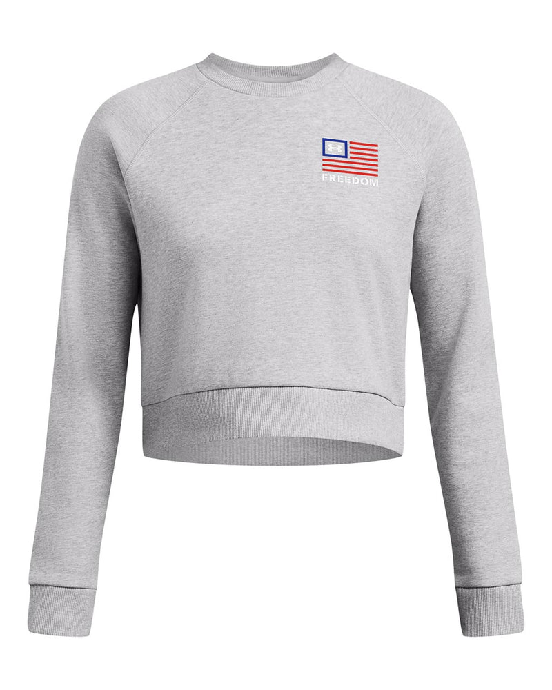 Under Armour Womens UA Rival Freedom Fleece Cropped Crewneck Sweatshirt