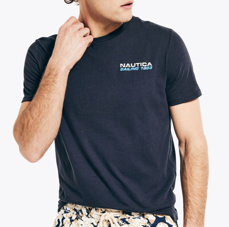 Nautica Mens Sustainable Ocean Regatta Short Sleeve T-Shirt