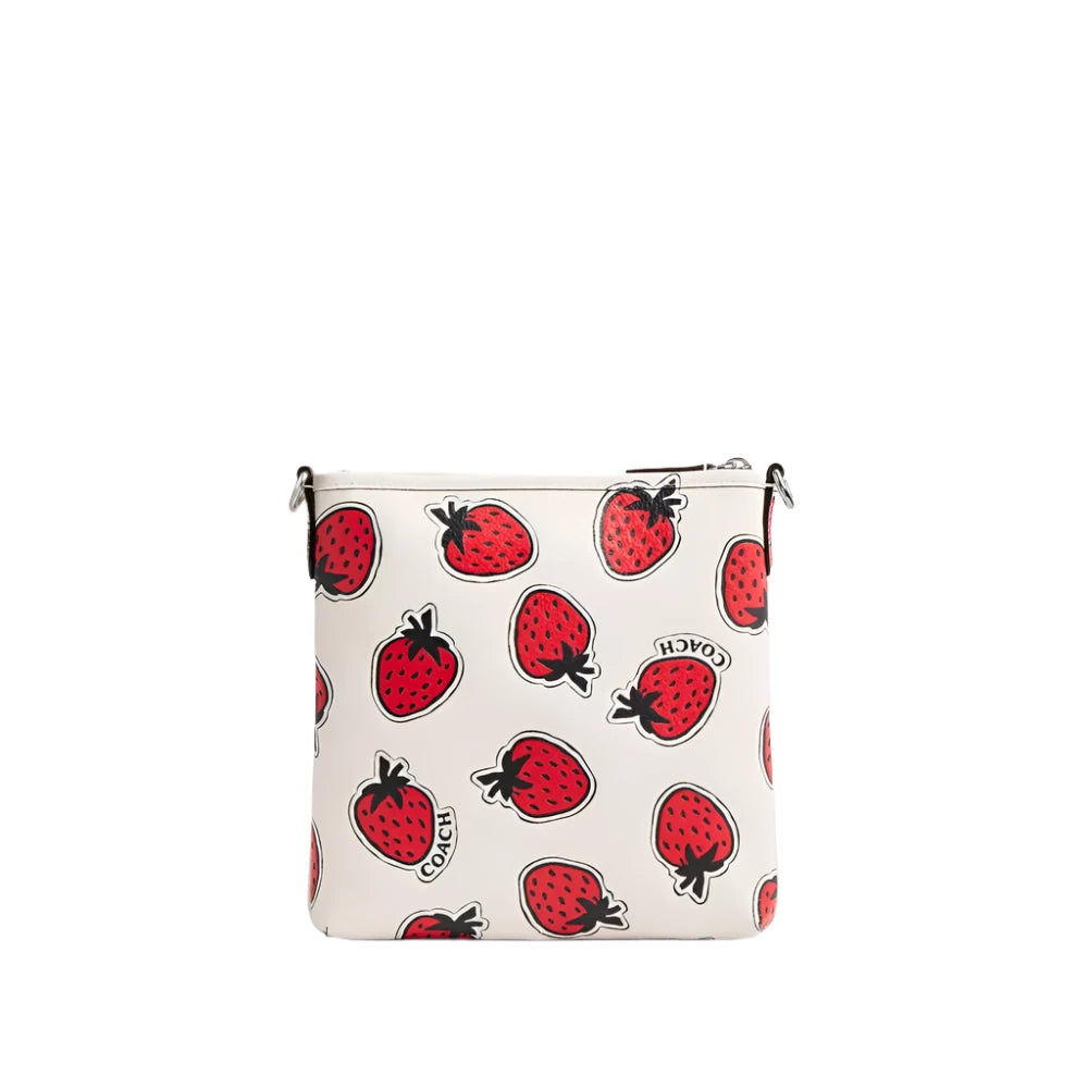 Coach Kitt Messenger Crossbody Handbag with Strawberry Print