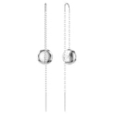 Swarovski Sublima Drop Earrings - White, Rhodium plated