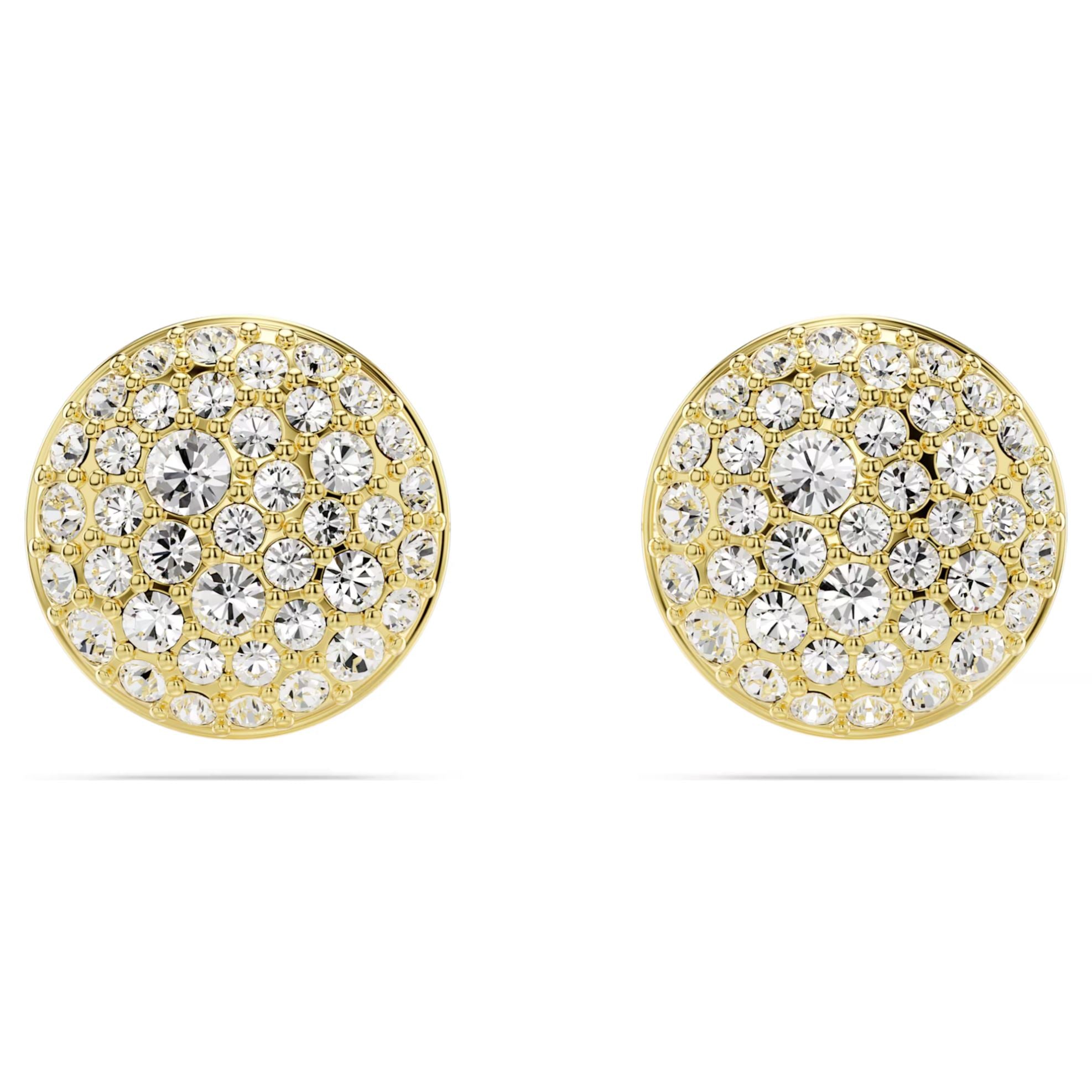 Swarovski Meteora Stud Earrings - White, Gold-tone plated