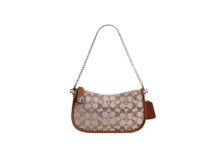 Coach Swinger Crystal Signature Jacquard Shoulder Handbag