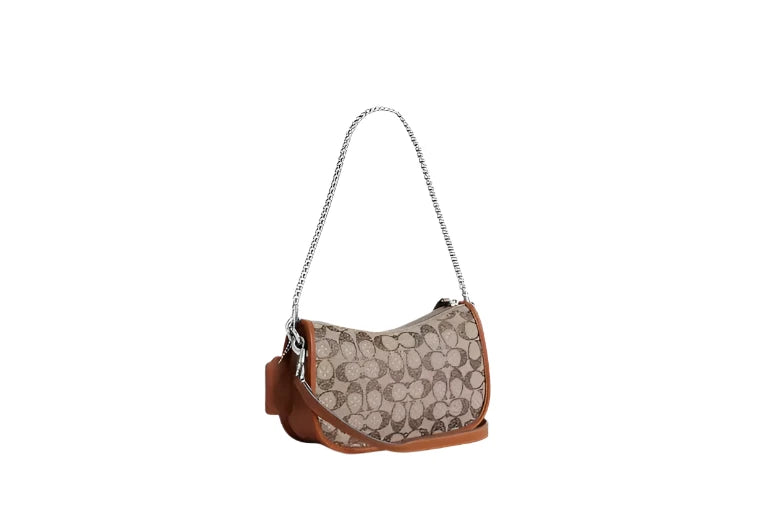 Coach Swinger Crystal Signature Jacquard Shoulder Handbag