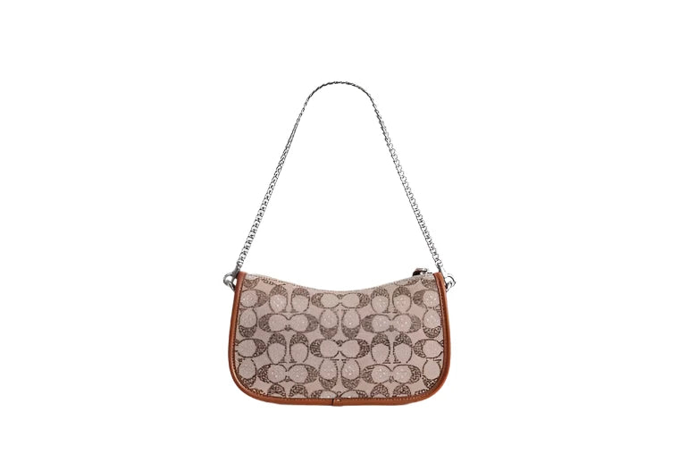 Coach Swinger Crystal Signature Jacquard Shoulder Handbag