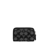 Coach Crystal Signature Jacquard Small Zip Around Wallet