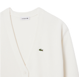 Lacoste Womens V-Neck Moss Stitch Cotton Cardigan