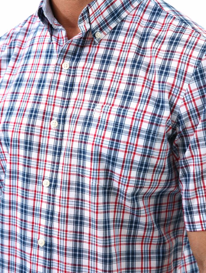 Chaps Mens Poplin Woven Plaid Long Sleeve Shirt