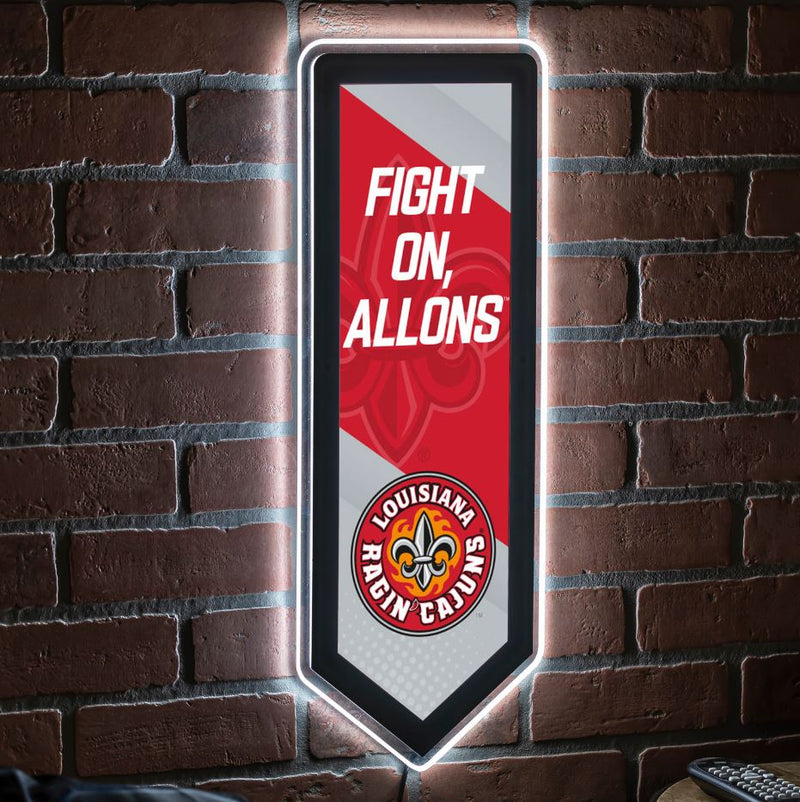 Evergreen University of Louisiana-Lafayette Pennant 9" x 23" LED Lighted Sign