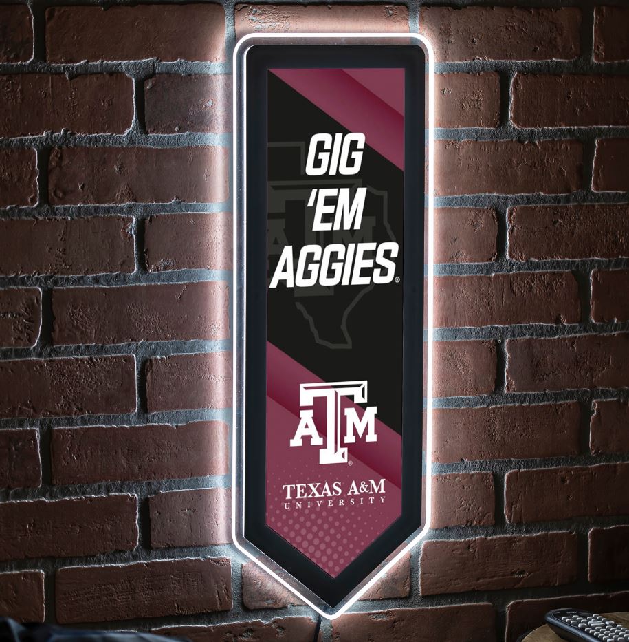 Evergreen Texas A&M Pennant 9" x 23" LED Lighted Sign